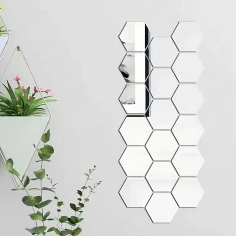 Espejos Adhesivos Hexagonal x10 x20 x30 Láminas