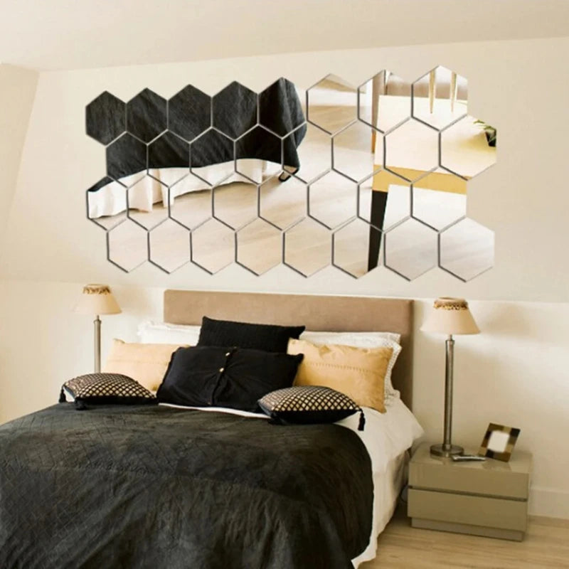 Espejos Adhesivos Hexagonal x10 x20 x30 Láminas