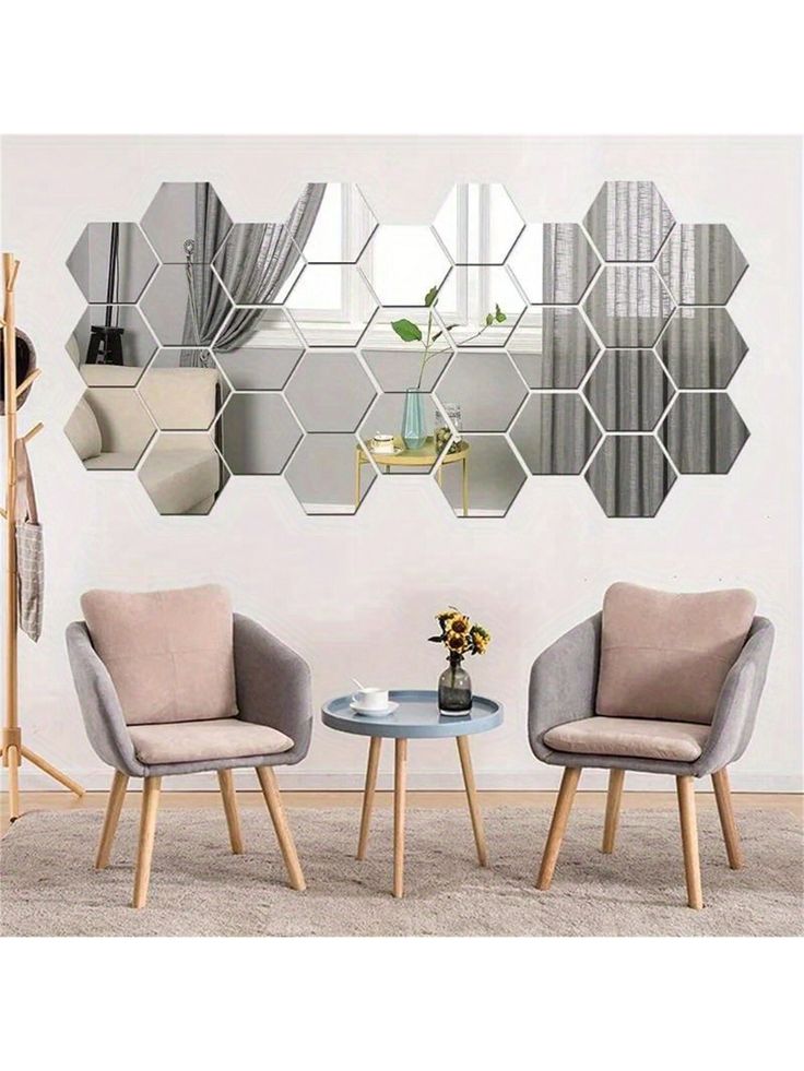 Espejos Adhesivos Hexagonal x10 x20 x30 Láminas