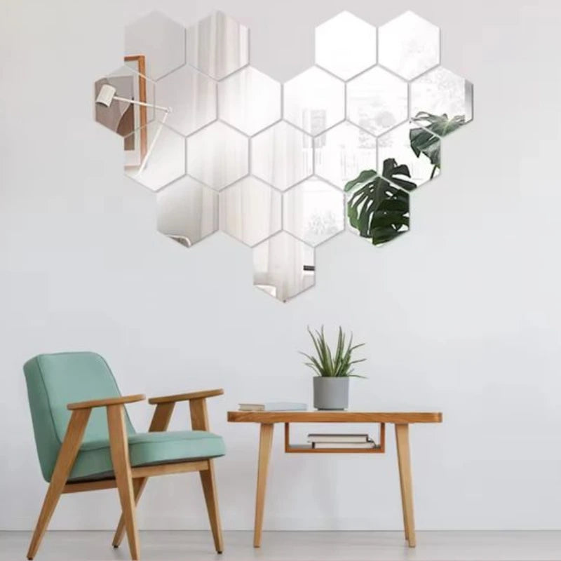 Espejos Adhesivos Hexagonal x10 x20 x30 Láminas