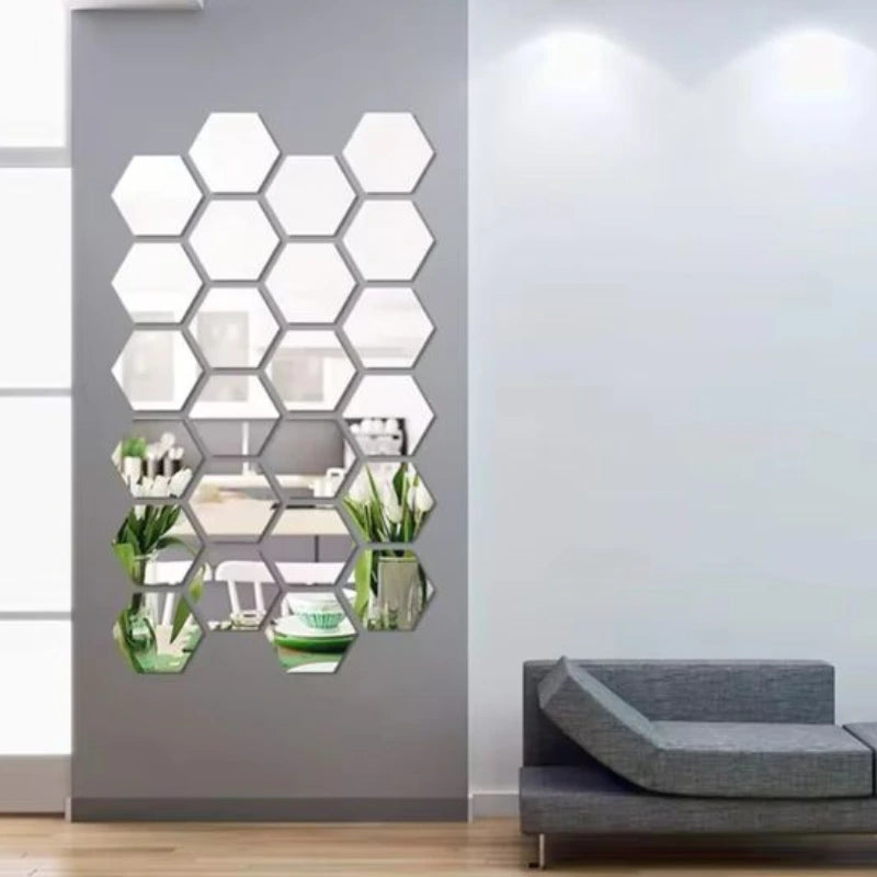 Espejos Adhesivos Hexagonal x10 x20 x30 Láminas