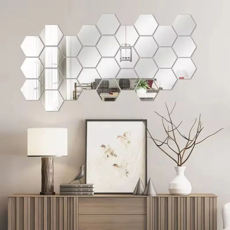 Espejos Adhesivos Hexagonal x10 x20 x30 Láminas