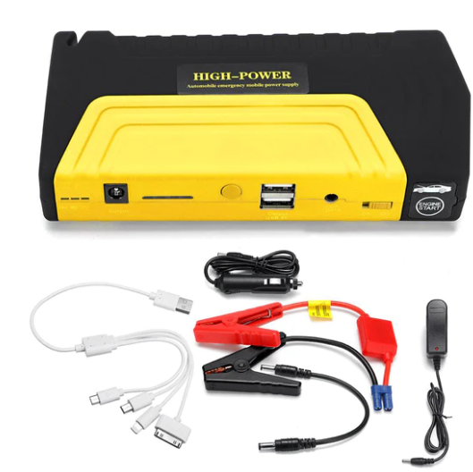 🔥 Súper Kit 4 en 1: Arrancador de Batería + Compresor + Luz LED + Power Bank – ¡Rescata tu vehículo Segundos!