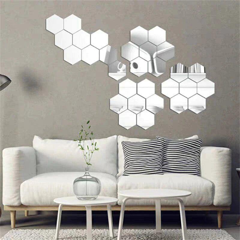 Espejos Adhesivos Hexagonal  x12 x24 x36 Laminas